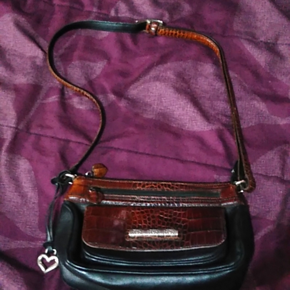 Small Brighton faux leather faux crocodile purse